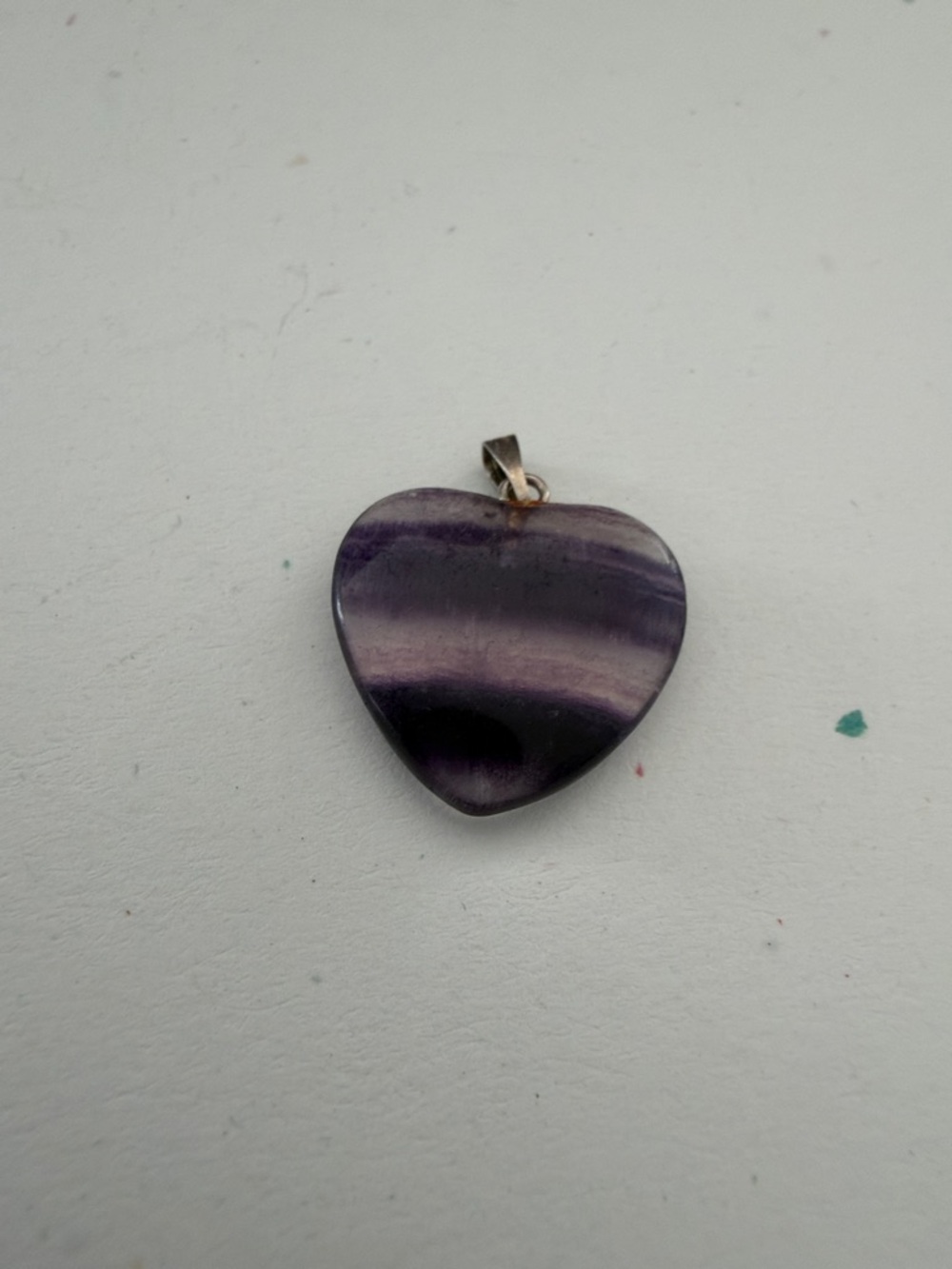 Purple Striped Heart Pendant